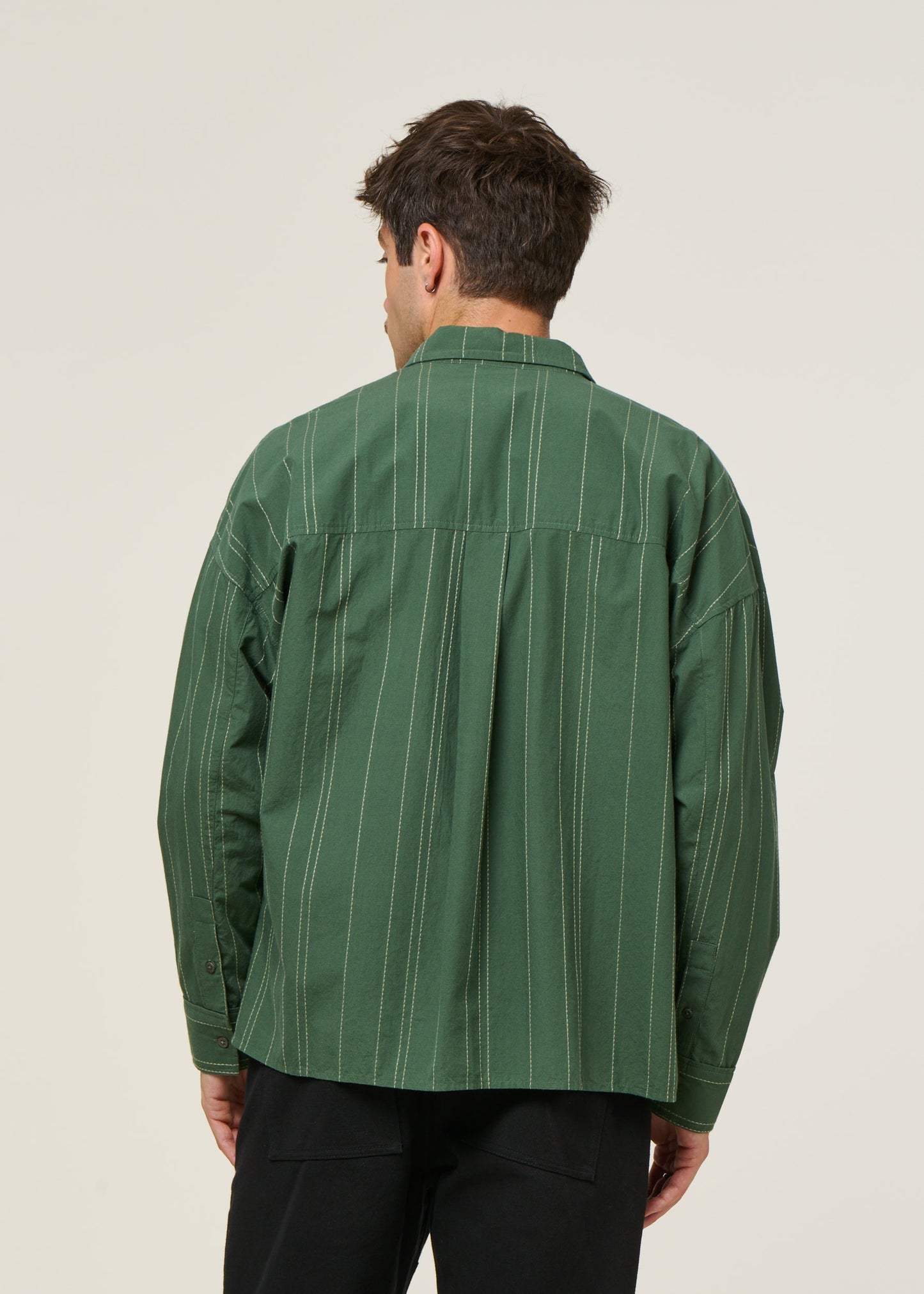 Chemise en coton bio | vert "dark eucaliptus jimmy shirt"