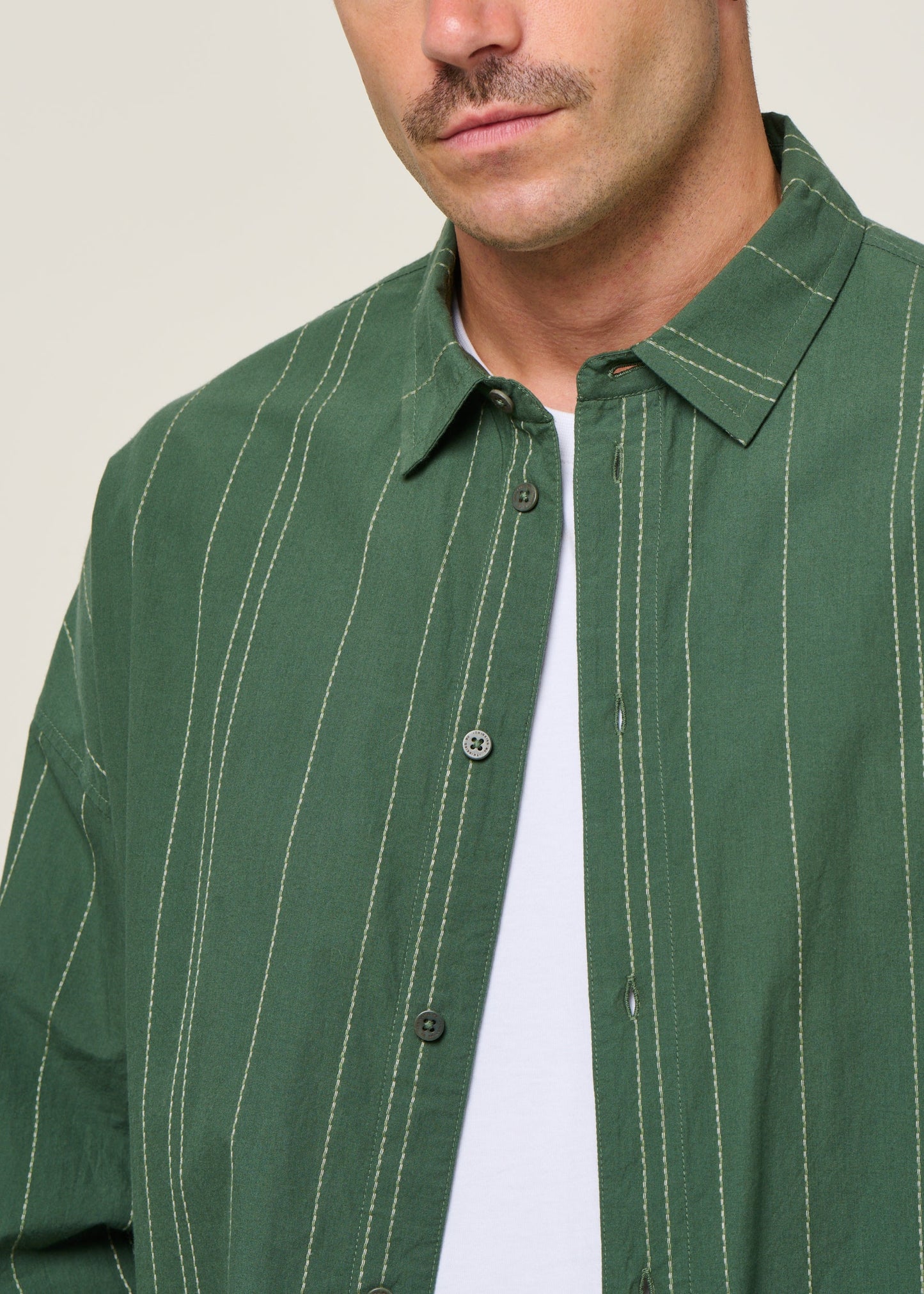 Chemise en coton bio | vert "dark eucaliptus jimmy shirt"