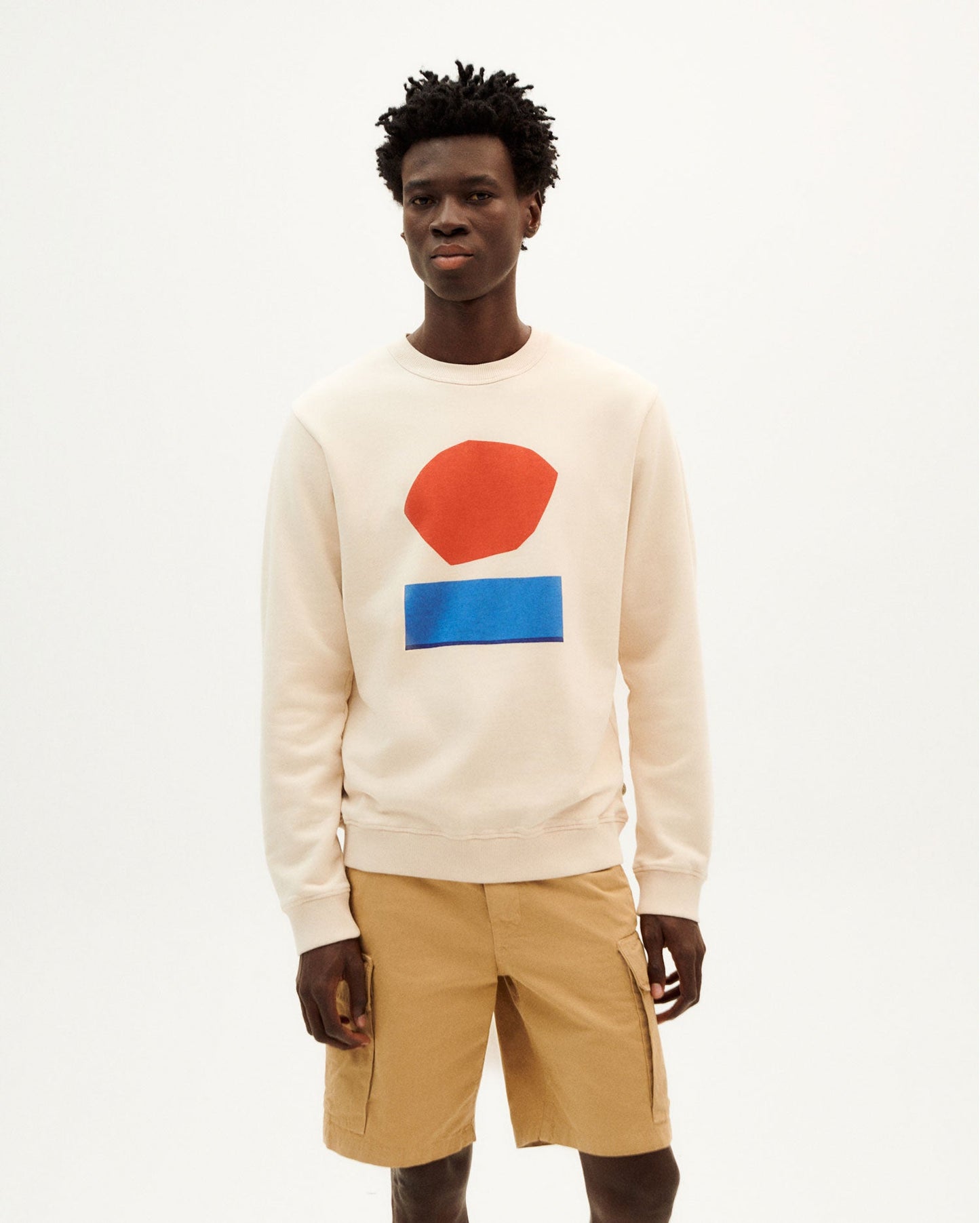 Sweat écru imprimé en coton bio - atardecer sweatshirt ivory