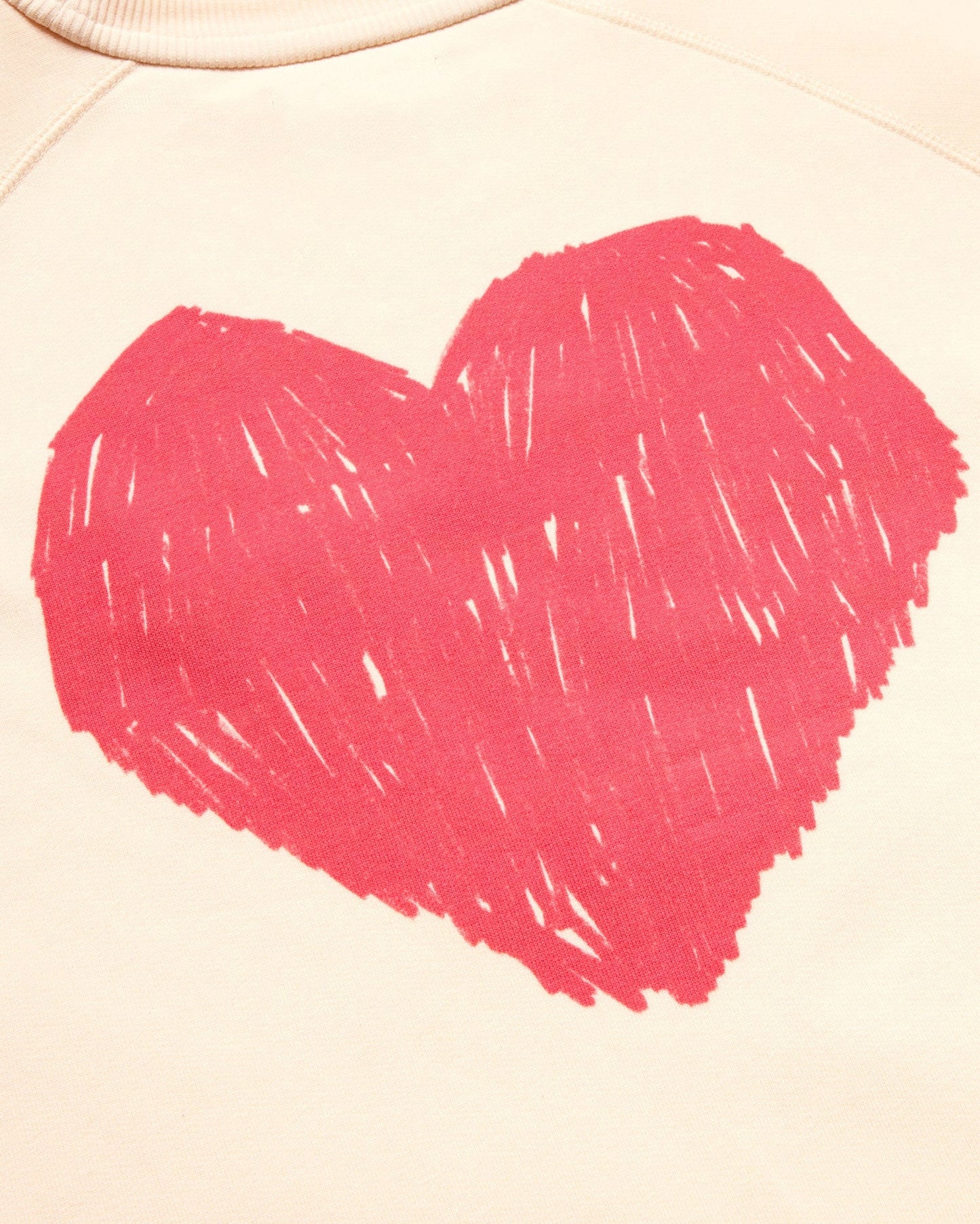 Sweatshirt en coton bio | écru "winter white heart "