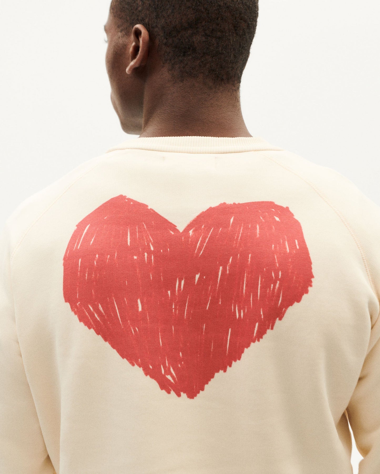 Sweatshirt en coton bio | écru "winter white heart "