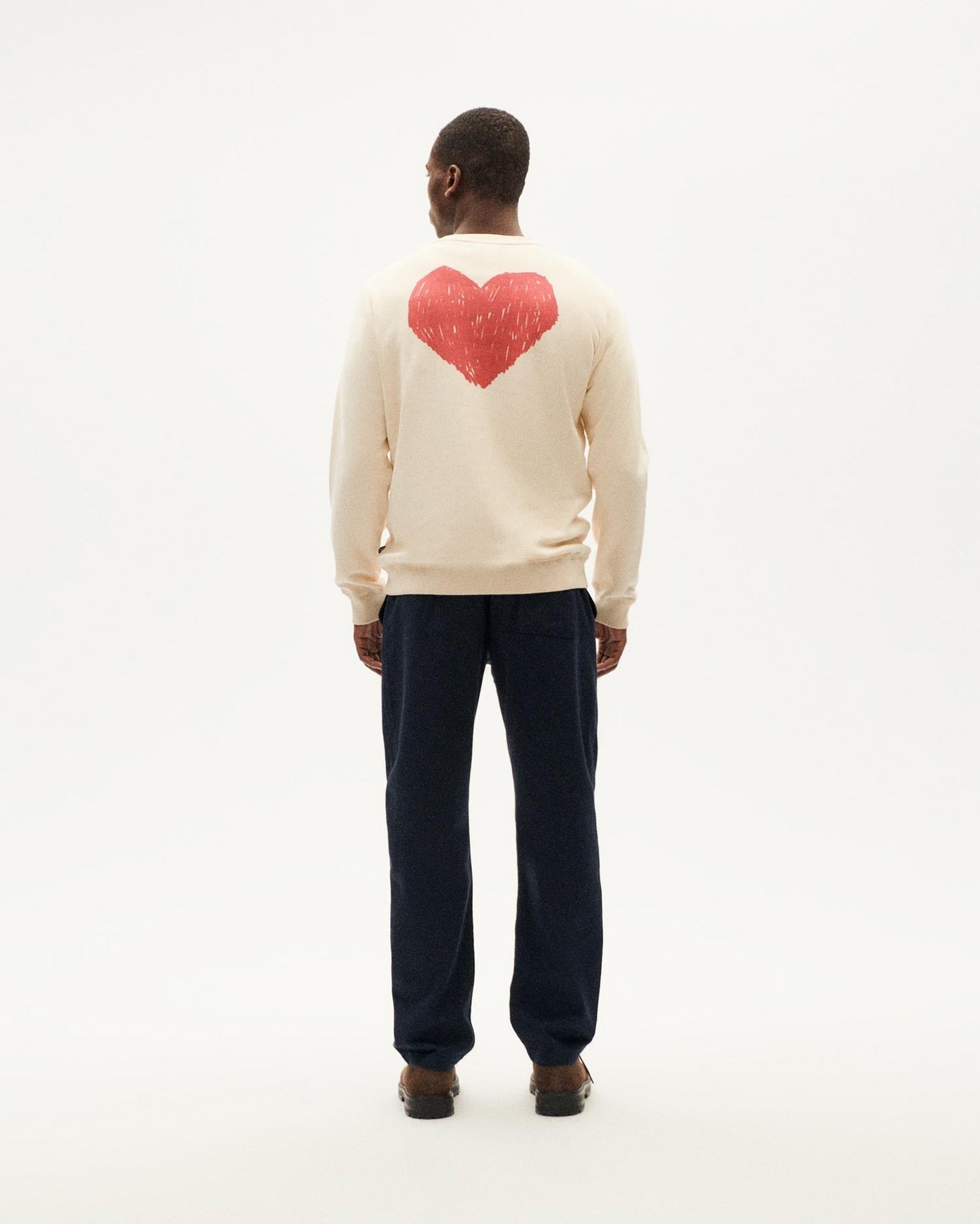 Sweatshirt en coton bio | écru "winter white heart "