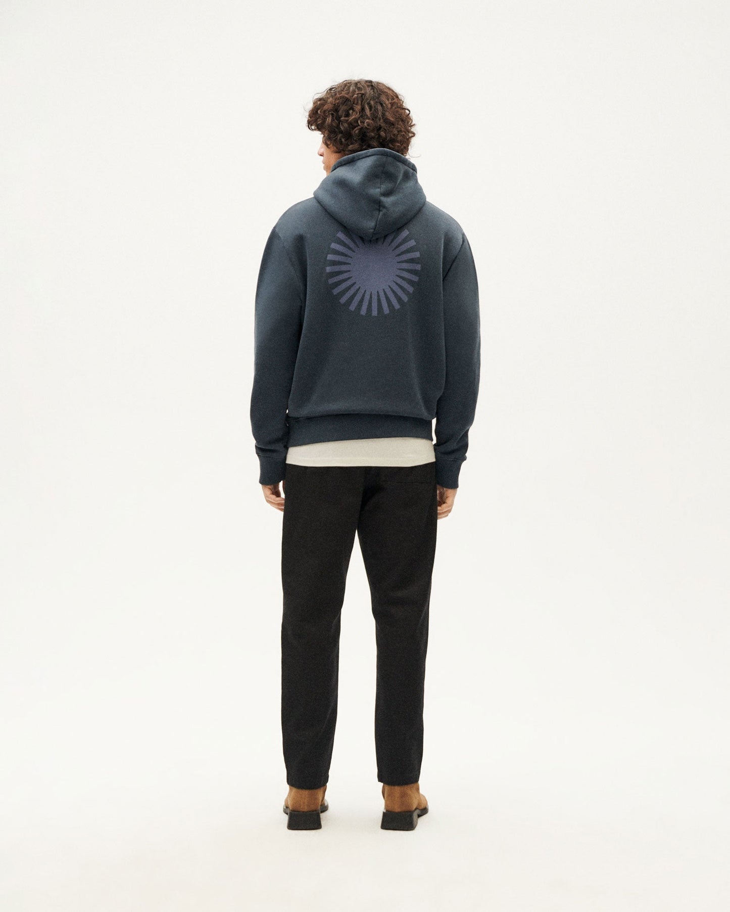 Sweat à capuche en coton bio | bleu "grafito sol simon hoodie grey"