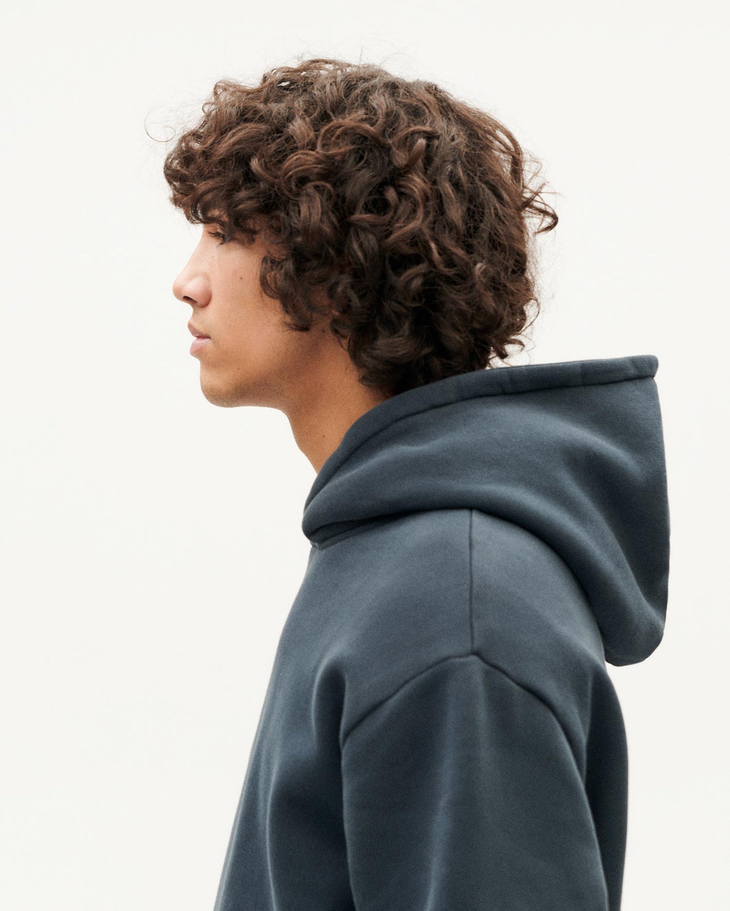 Sweat à capuche en coton bio | bleu "grafito sol simon hoodie grey"