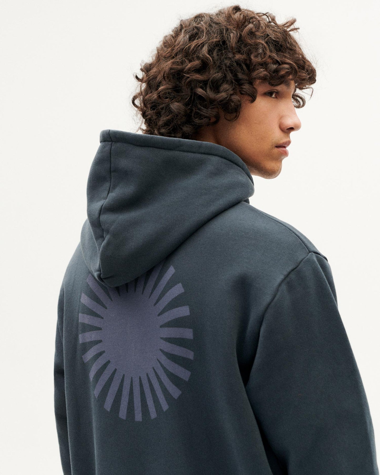 Sweat à capuche en coton bio | bleu "grafito sol simon hoodie grey"