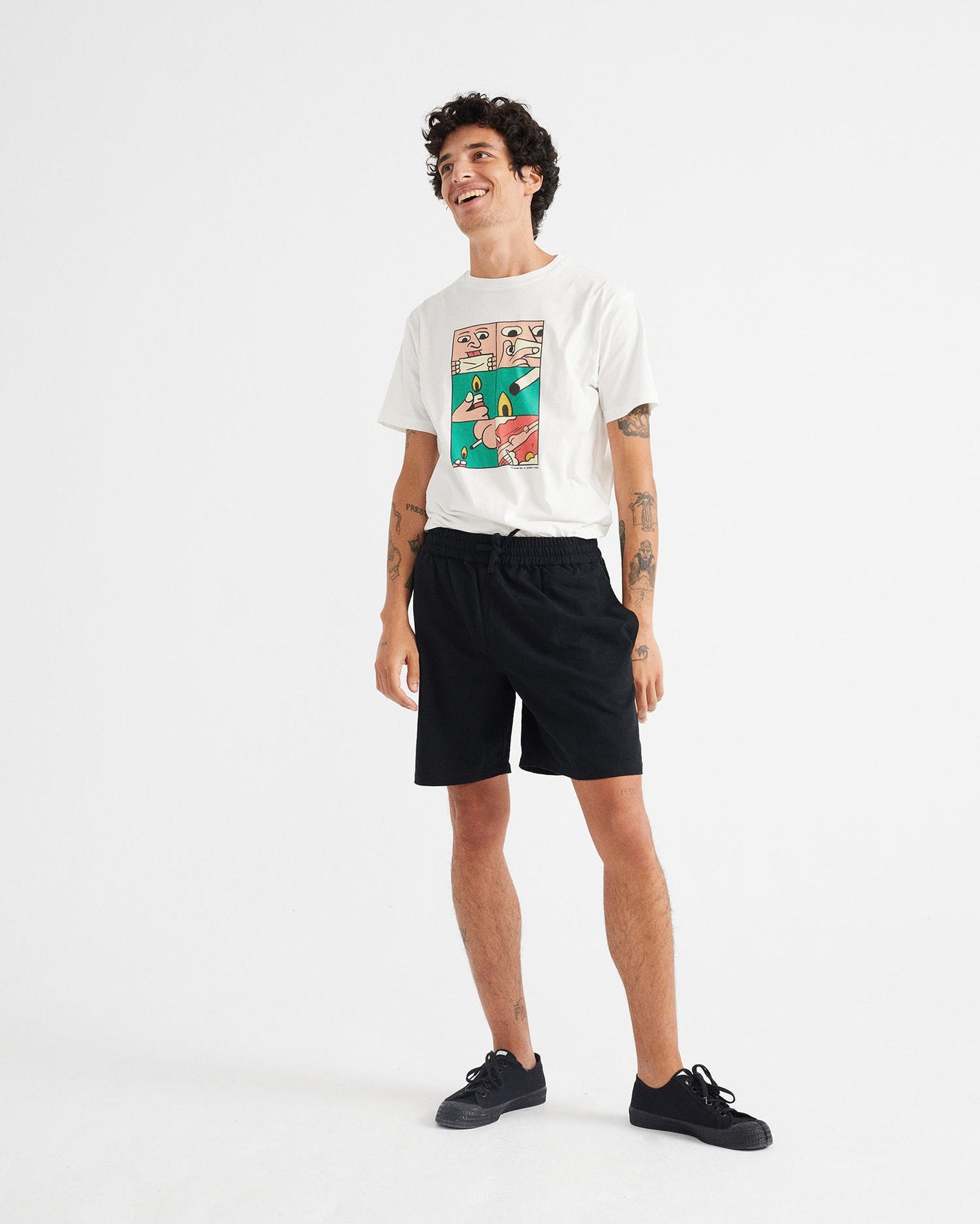 Short noir en coton bio - black henry shorts