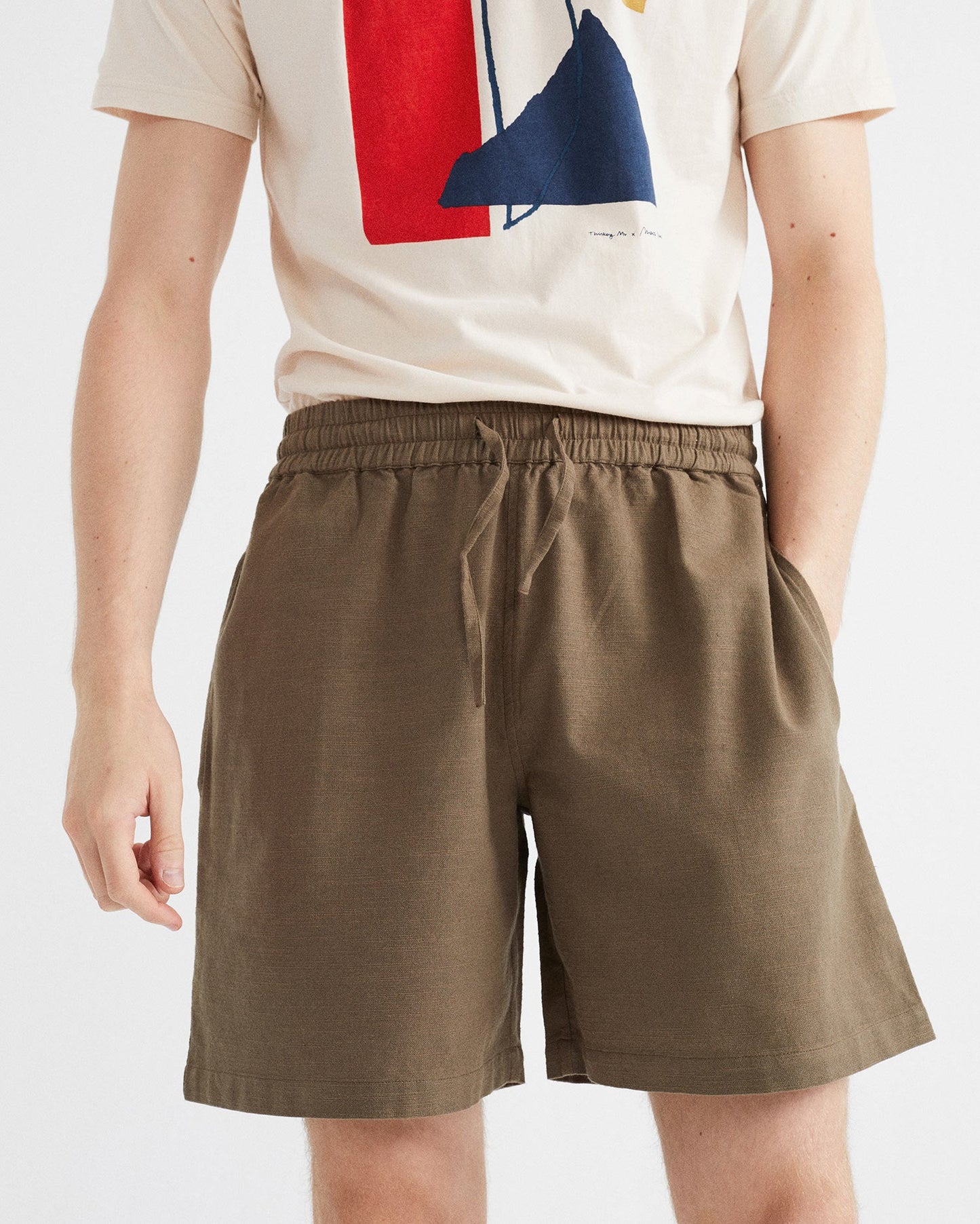 Short olive en coton bio - henry shorts olive green