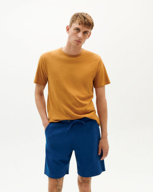 Short bleu klein texturé en coton bio et recyclé - klein blue trash joseph