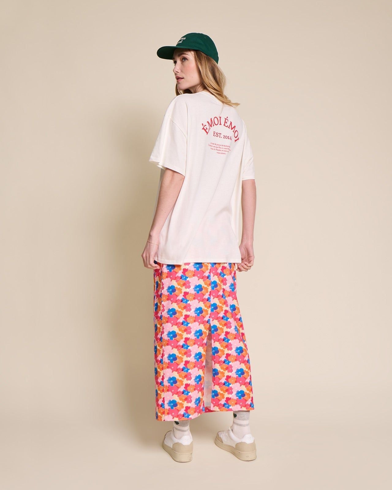 Jupe en coton bio | anémones rainbow "alma"