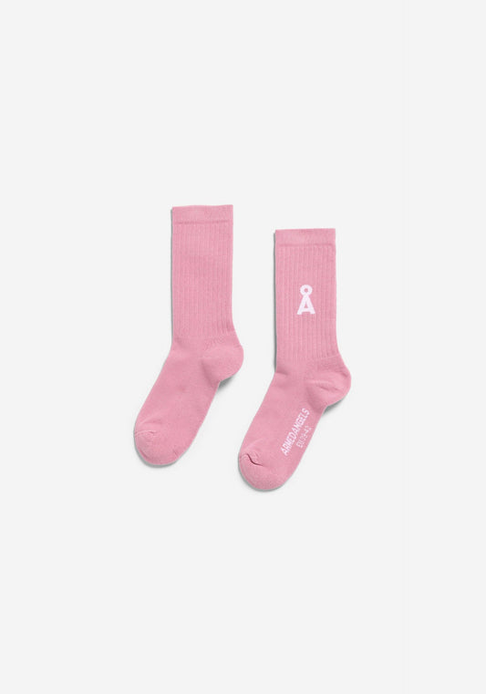 Chaussettes en coton biologique | rose "saamus bold socks - washed berry" | Washed berry
