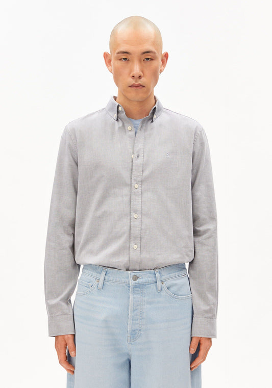 Chemise en coton bio | bleu "Quaasa longsleeve shirt tinted navy - tinted-navy" | Tinted-navy