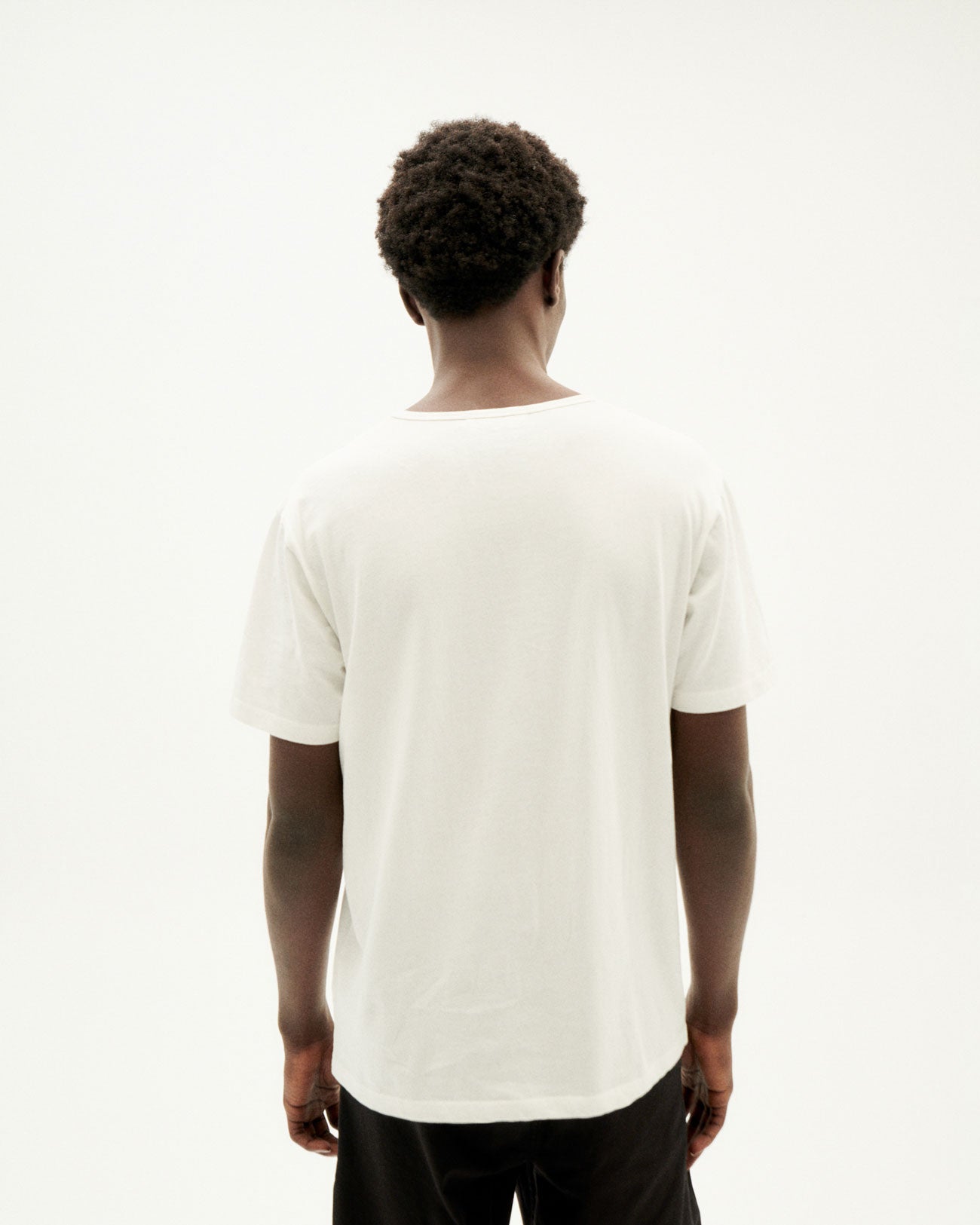 T-shirt manches courtes en coton bio | blanc "Sol white patch tshirt"