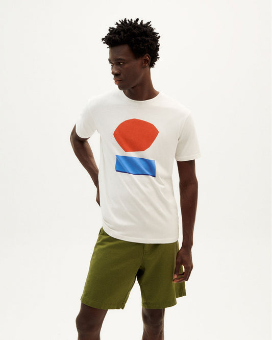 T-shirt blanc imprimé en coton bio - Artedecer tshirt