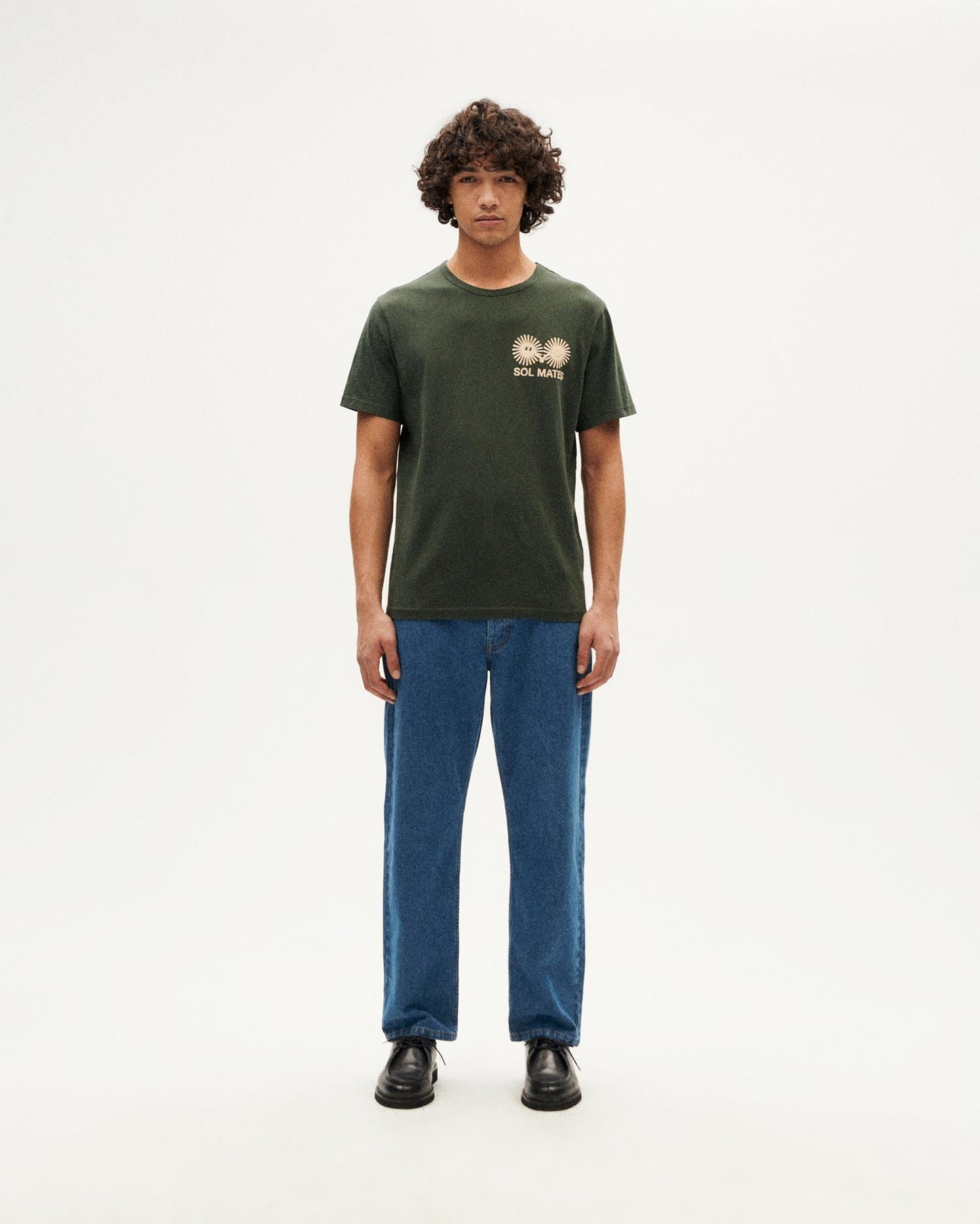 T-shirt imprimé en coton bio | vert "sol mates t-shirt - green"