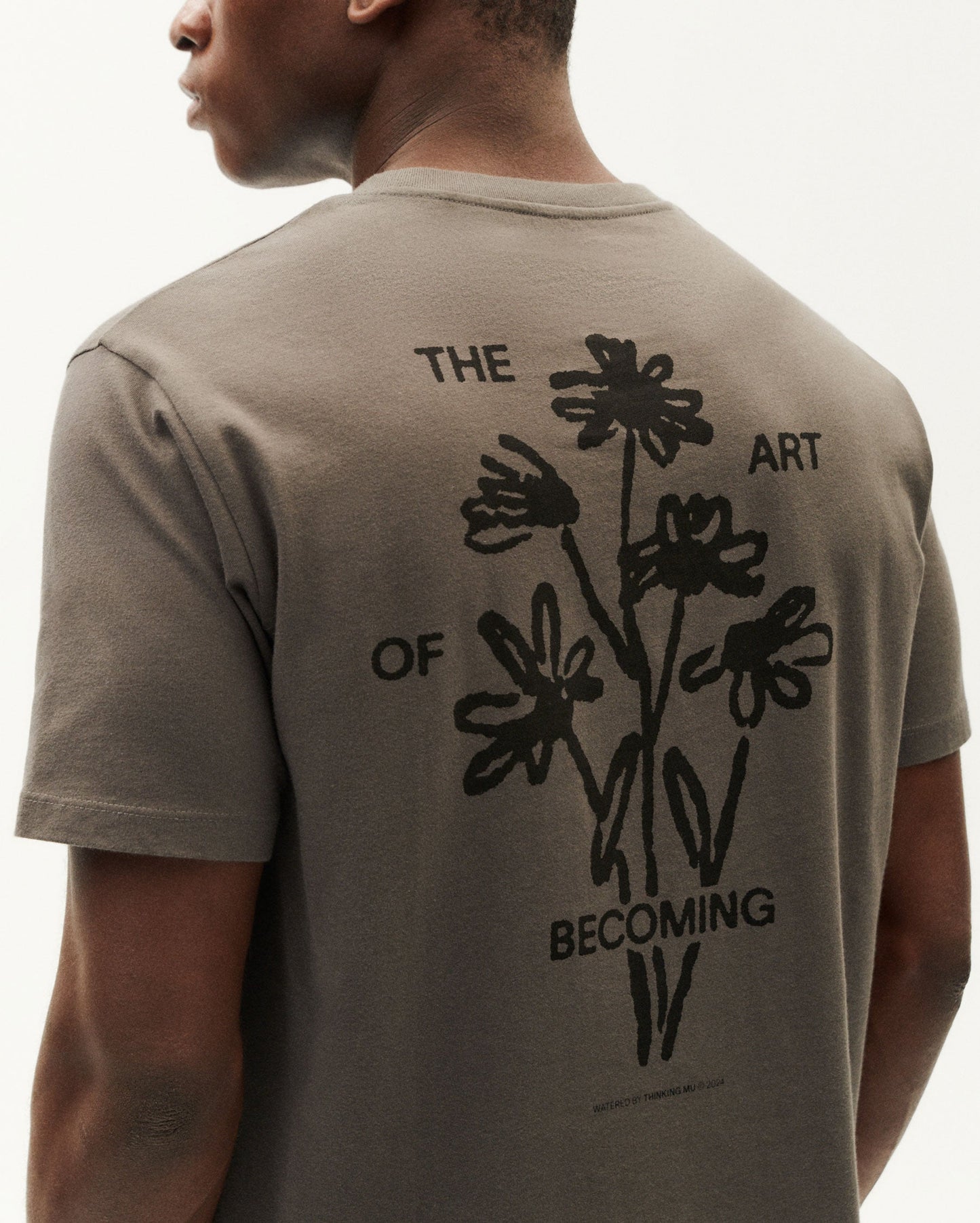 T-shirt en coton bio | gris "pavement becoming back t-shirt grey"