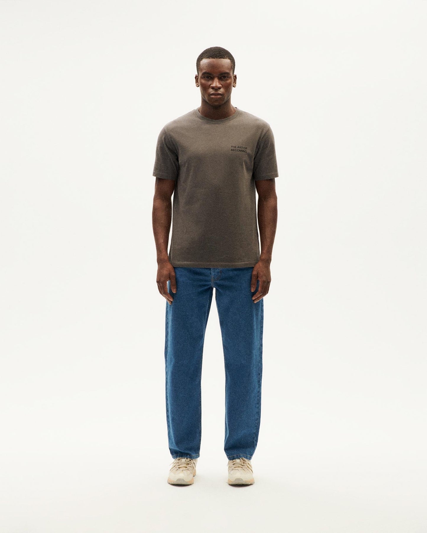 T-shirt en coton bio | gris "pavement becoming back t-shirt grey"