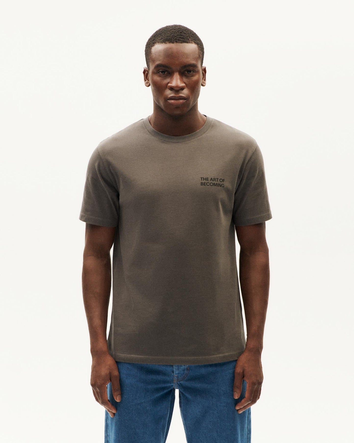 T-shirt en coton bio | gris "pavement becoming back t-shirt grey"