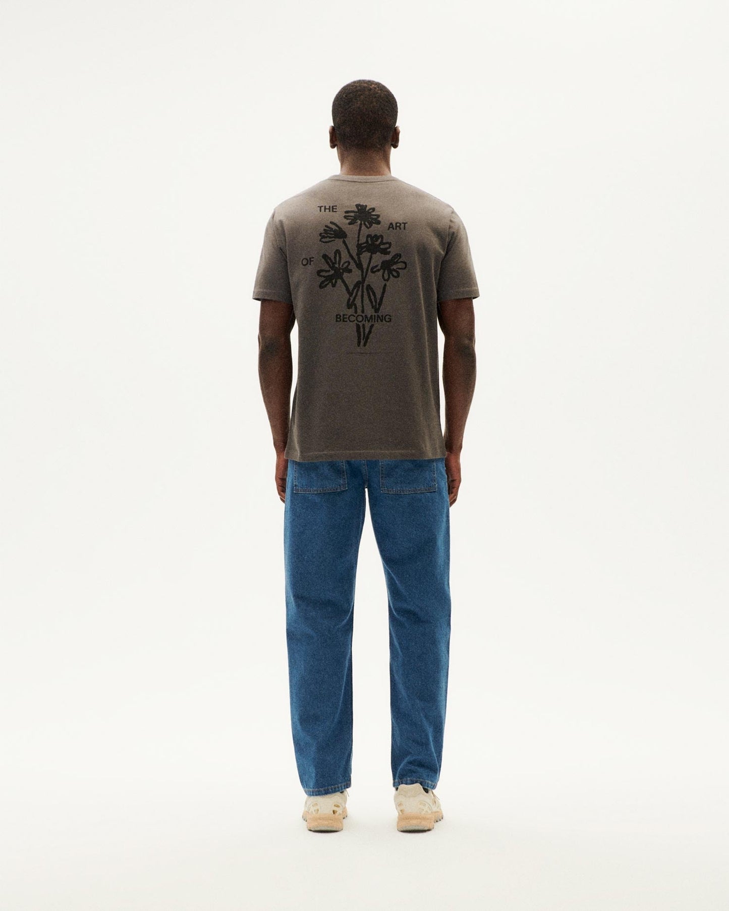 T-shirt en coton bio | gris "pavement becoming back t-shirt grey"