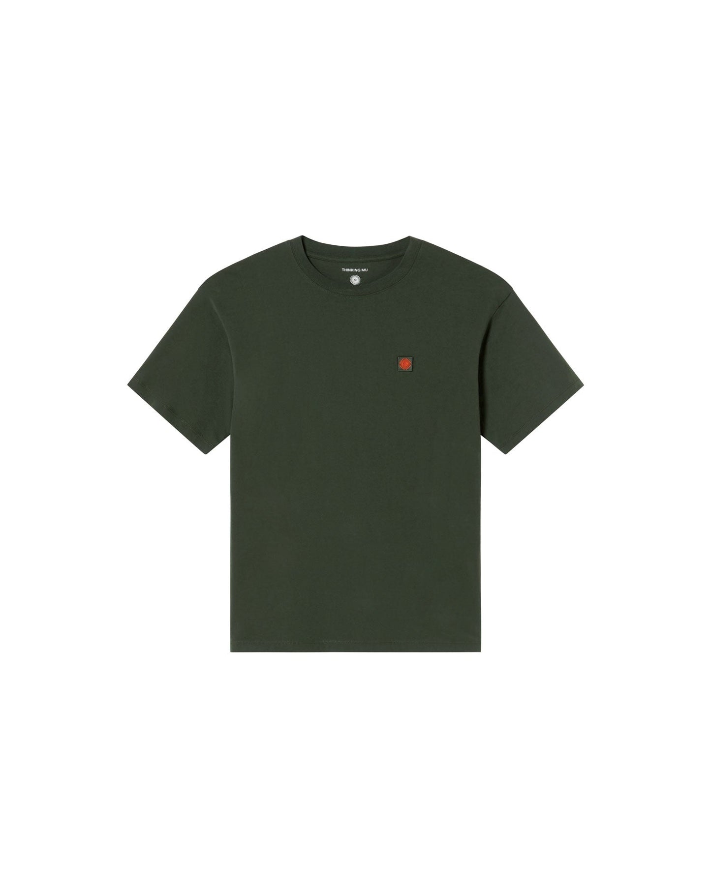 T-shirt imprimé en coton bio | vert "bottle green face sol t-shirt"