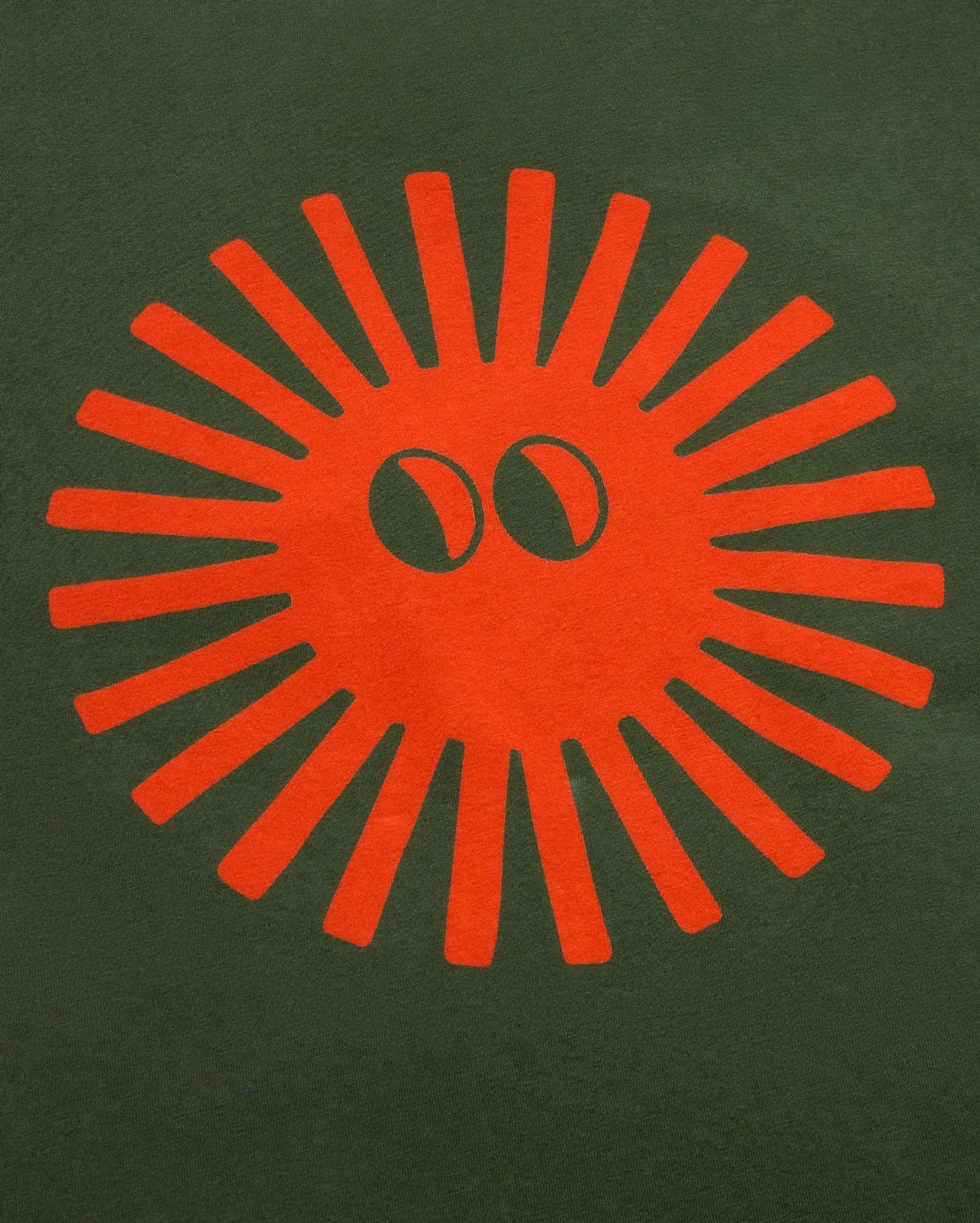T-shirt imprimé en coton bio | vert "bottle green face sol t-shirt"