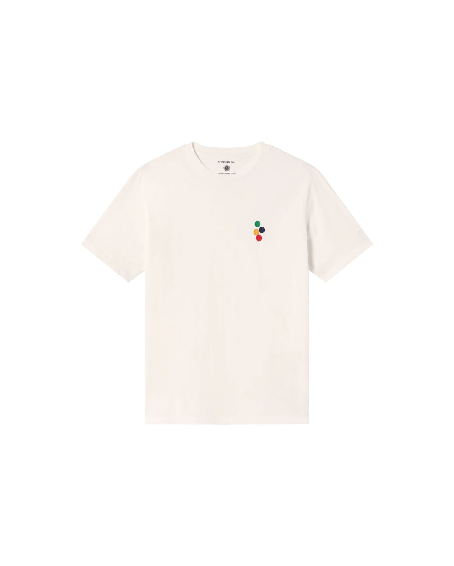 T-shirt brodé en coton bio | blanc "bubbles white t-shirt"