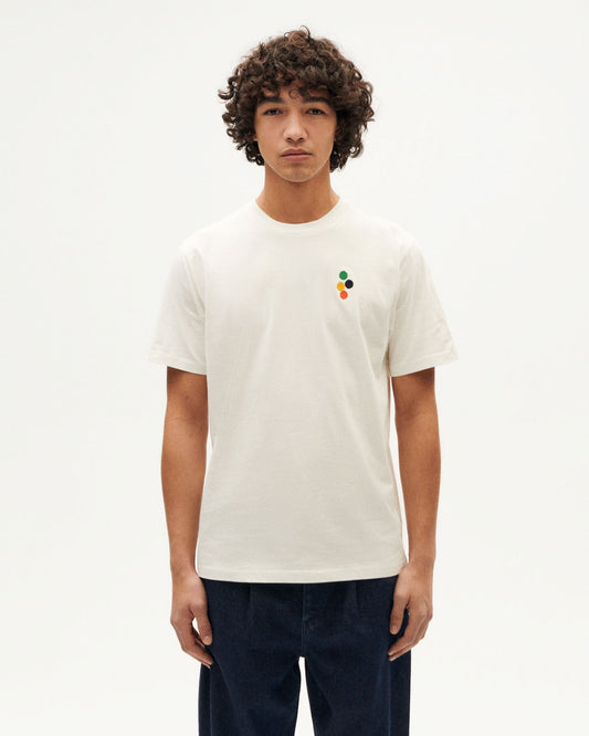 T-shirt brodé en coton bio | blanc "bubbles white t-shirt"