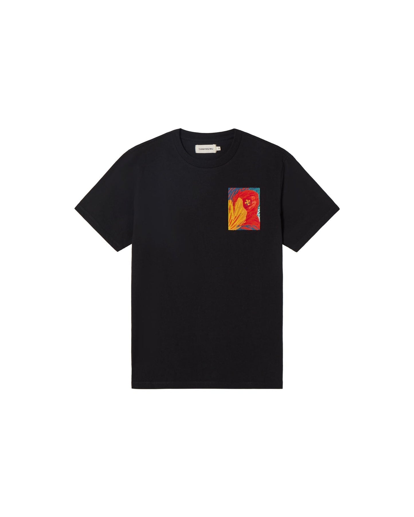 T-shirt imprimé en coton biologique | noir "abstract zach tee - black"