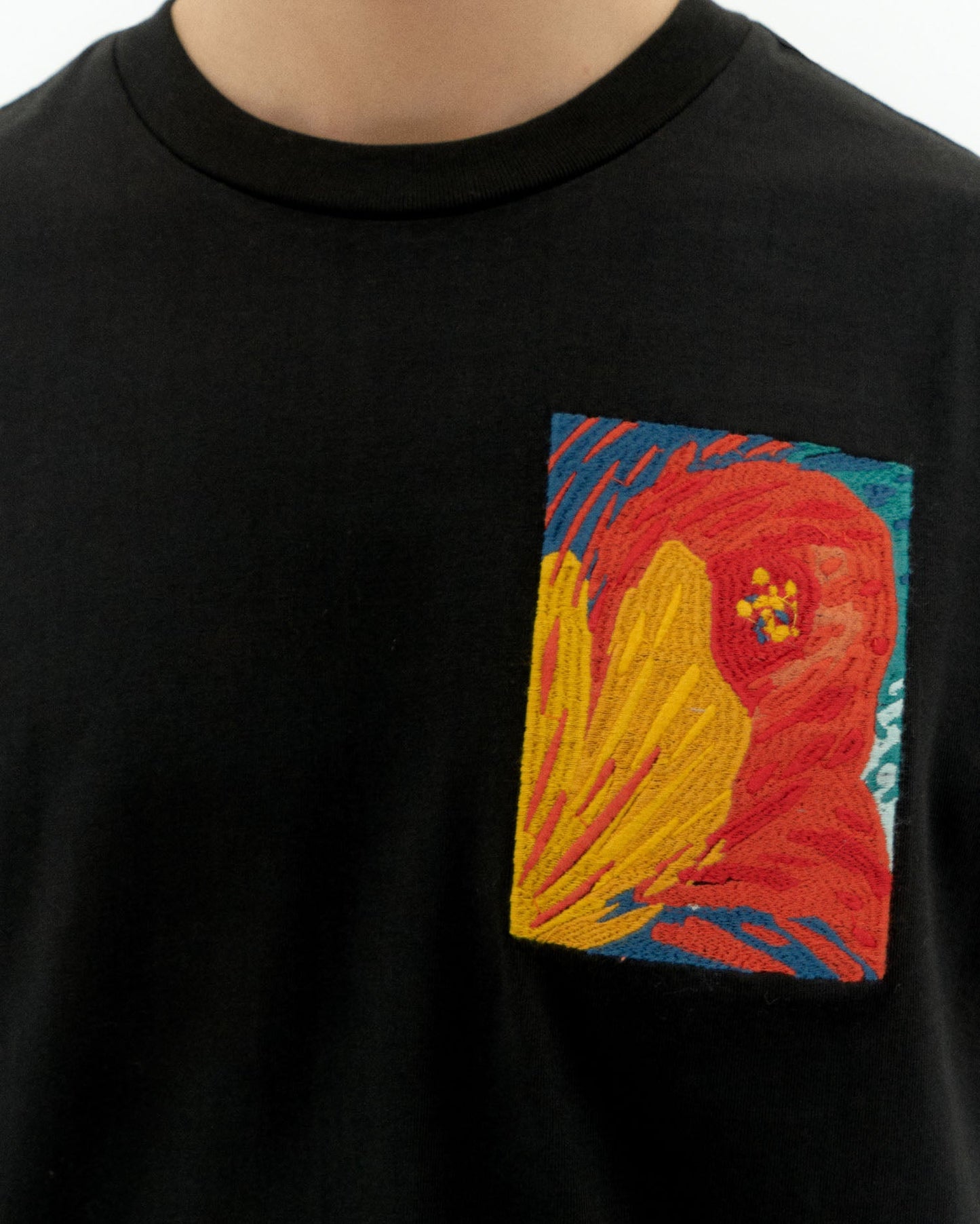 T-shirt imprimé en coton biologique | noir "abstract zach tee - black"
