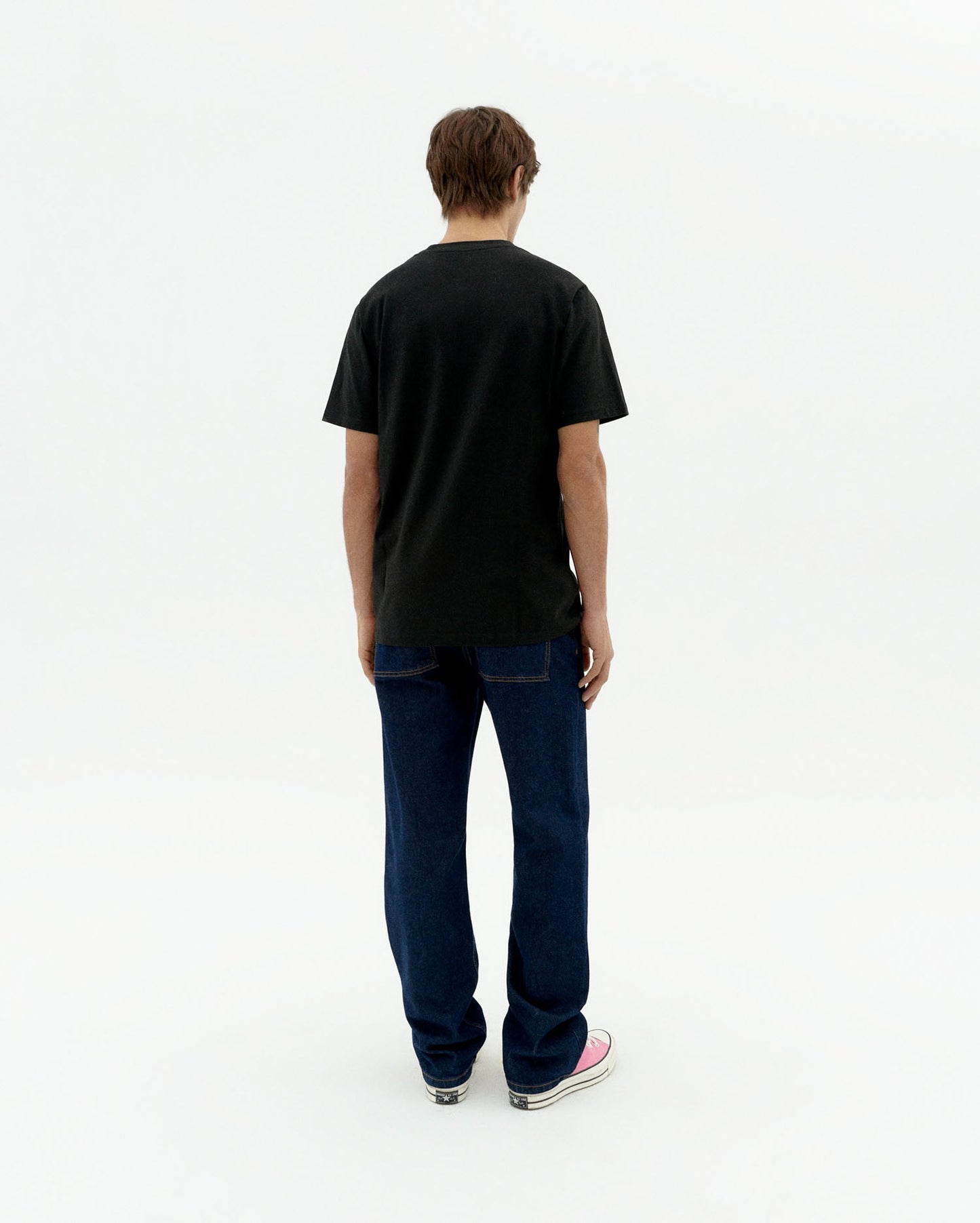 T-shirt imprimé en coton biologique | noir "abstract zach tee - black"