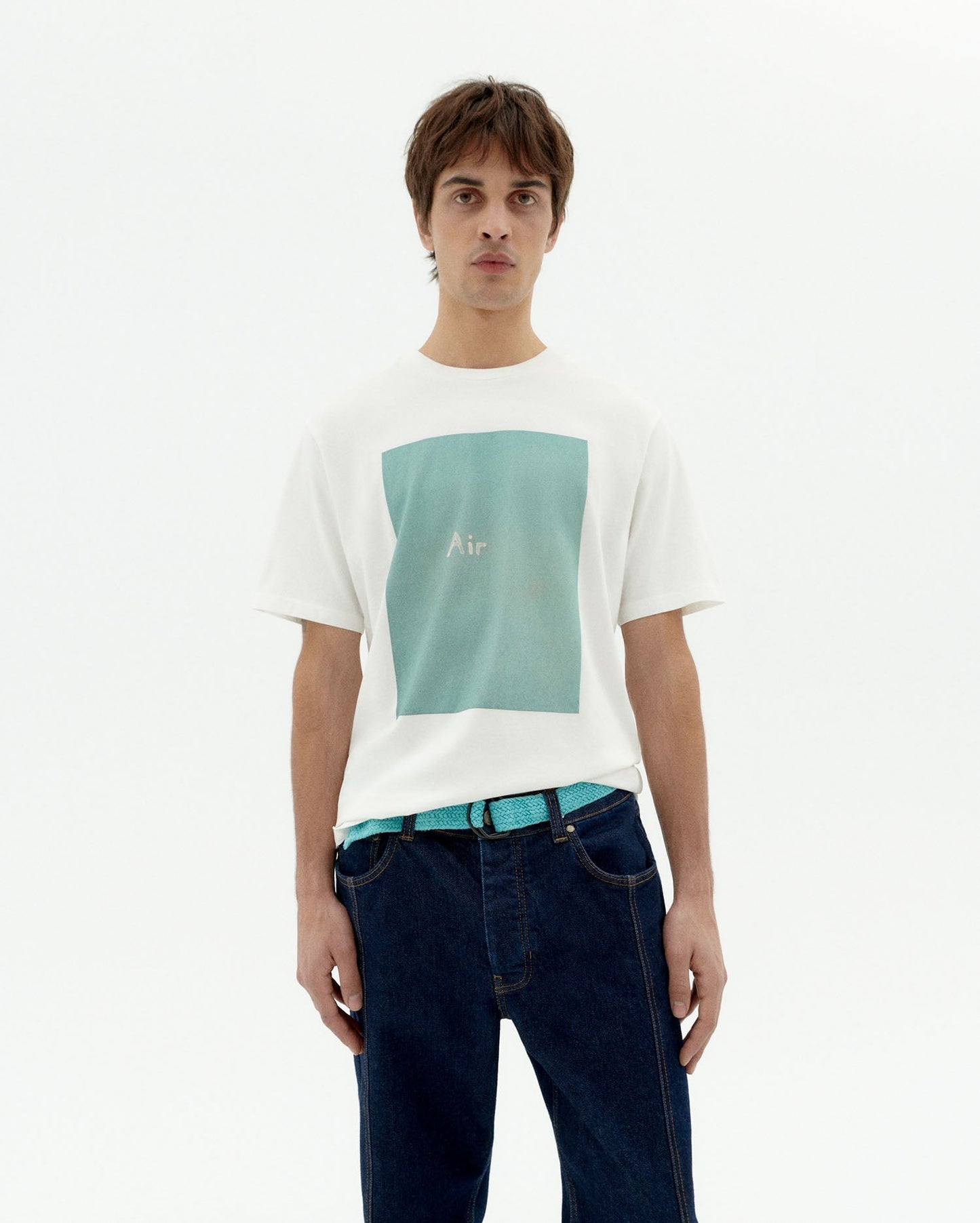 T-shirt imprimé en coton bio | blanc "air zach tee - white"