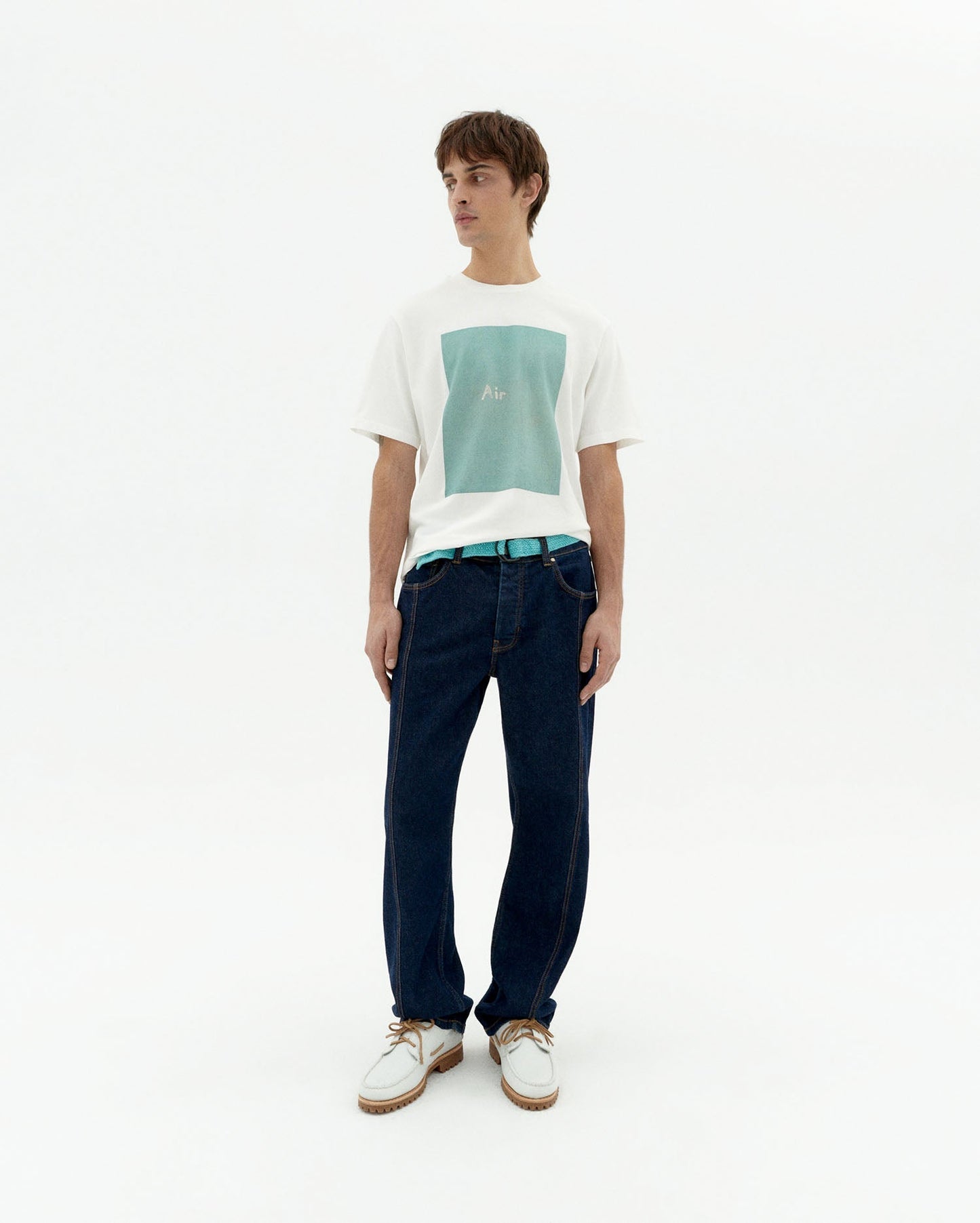 T-shirt imprimé en coton bio | blanc "air zach tee - white"