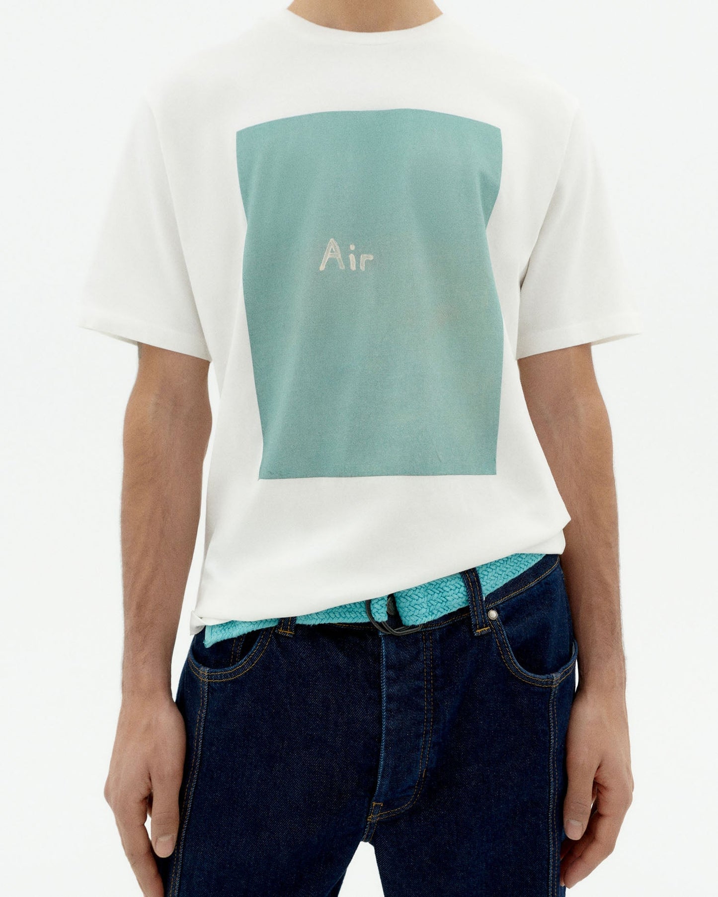 T-shirt imprimé en coton bio | blanc "air zach tee - white"