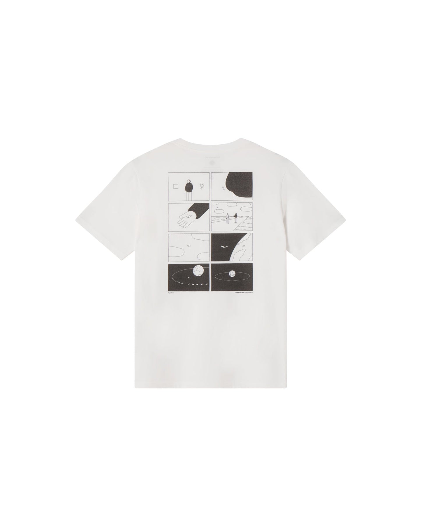 T-shirt imprimé en coton bio | blanc "pocket zach tee - white"