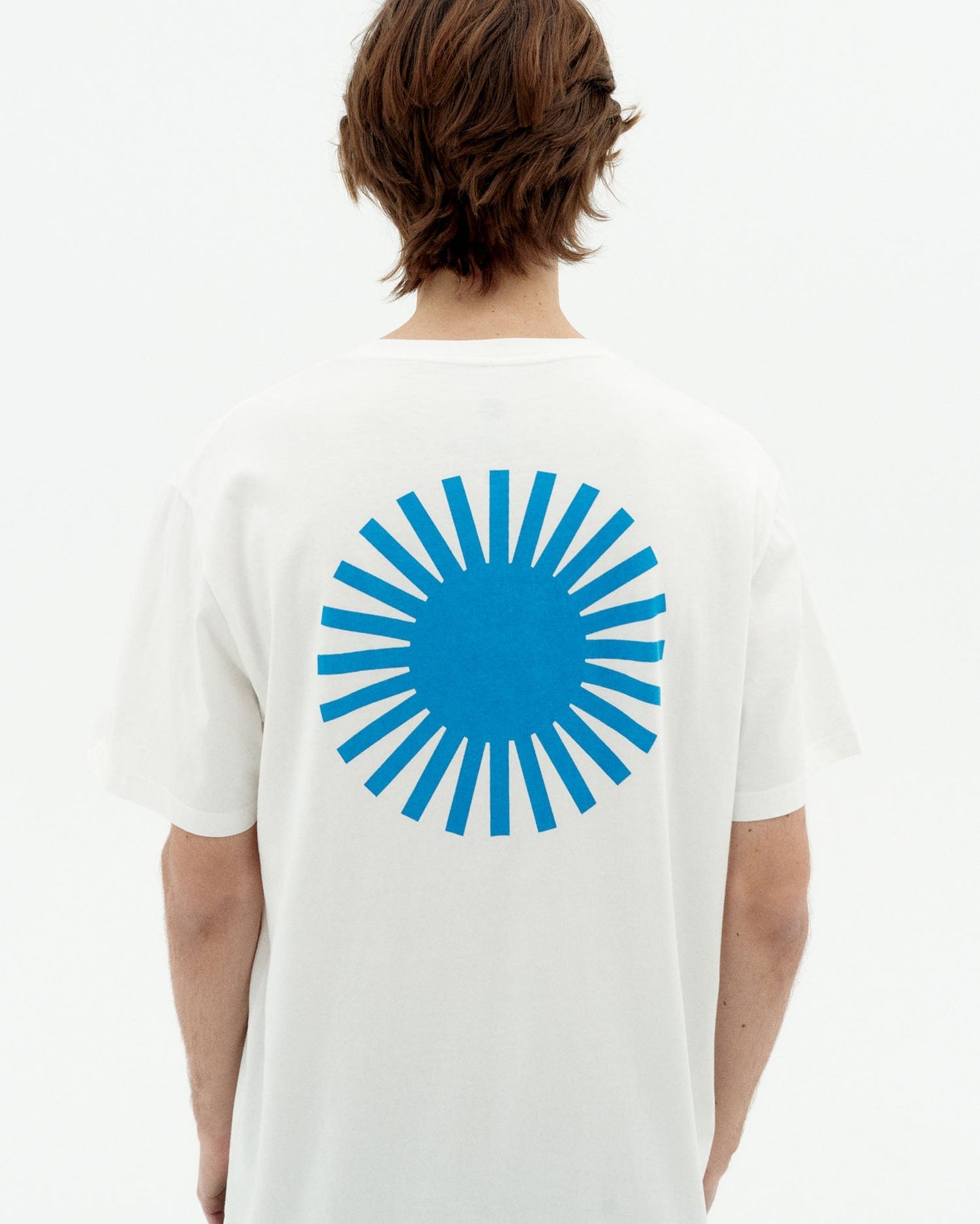 T-shirt imprimé en coton bio | blanc "sol contrast white tee - white"