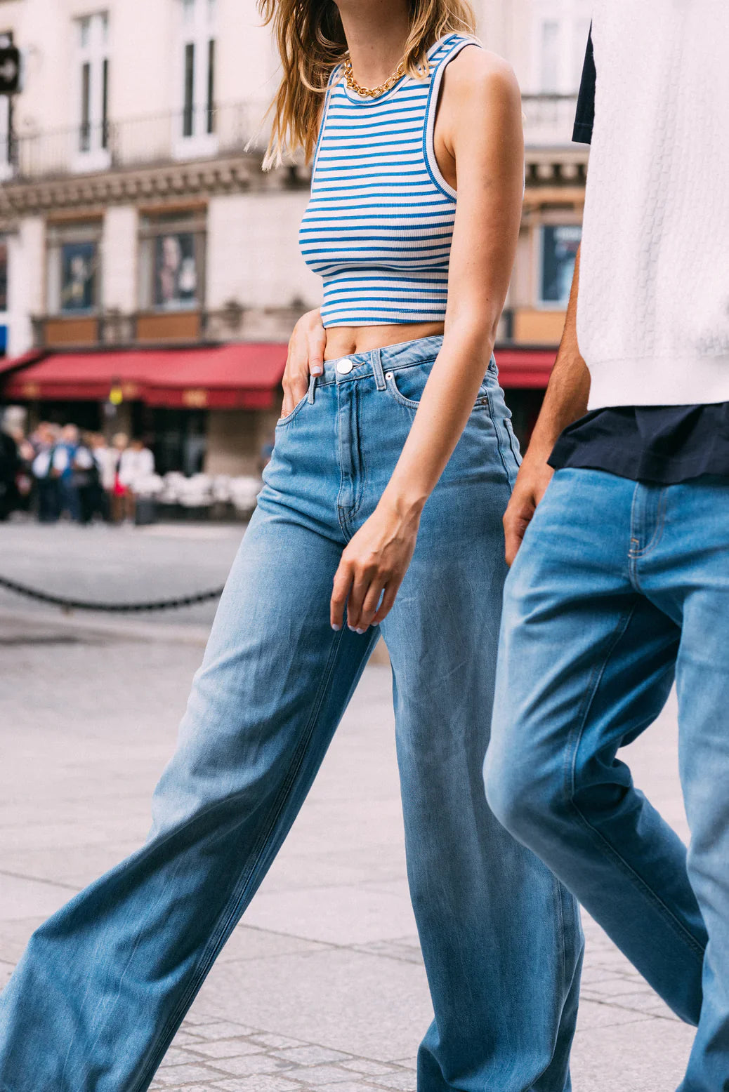 Jean ample en coton bio et recyclé | Bleu "wyde sara flow breeze elite stone vintage"