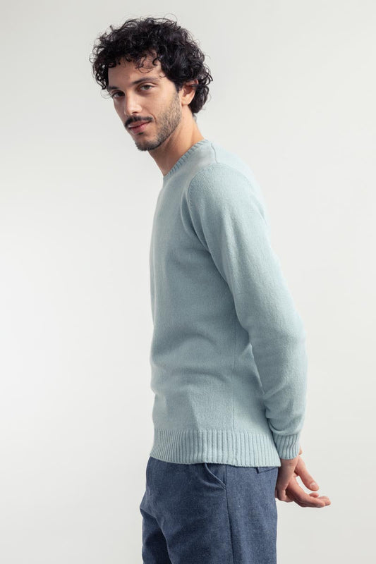 Pull en cachemire recyclé | bleu "romeo - azzurro plumbago"
