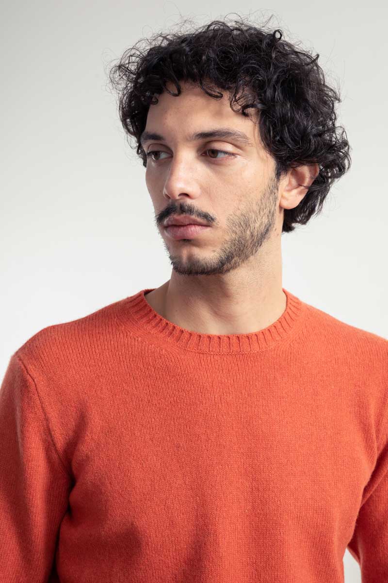 Pull en cachemire recyclé | orange "romeo - arancio zucca"
