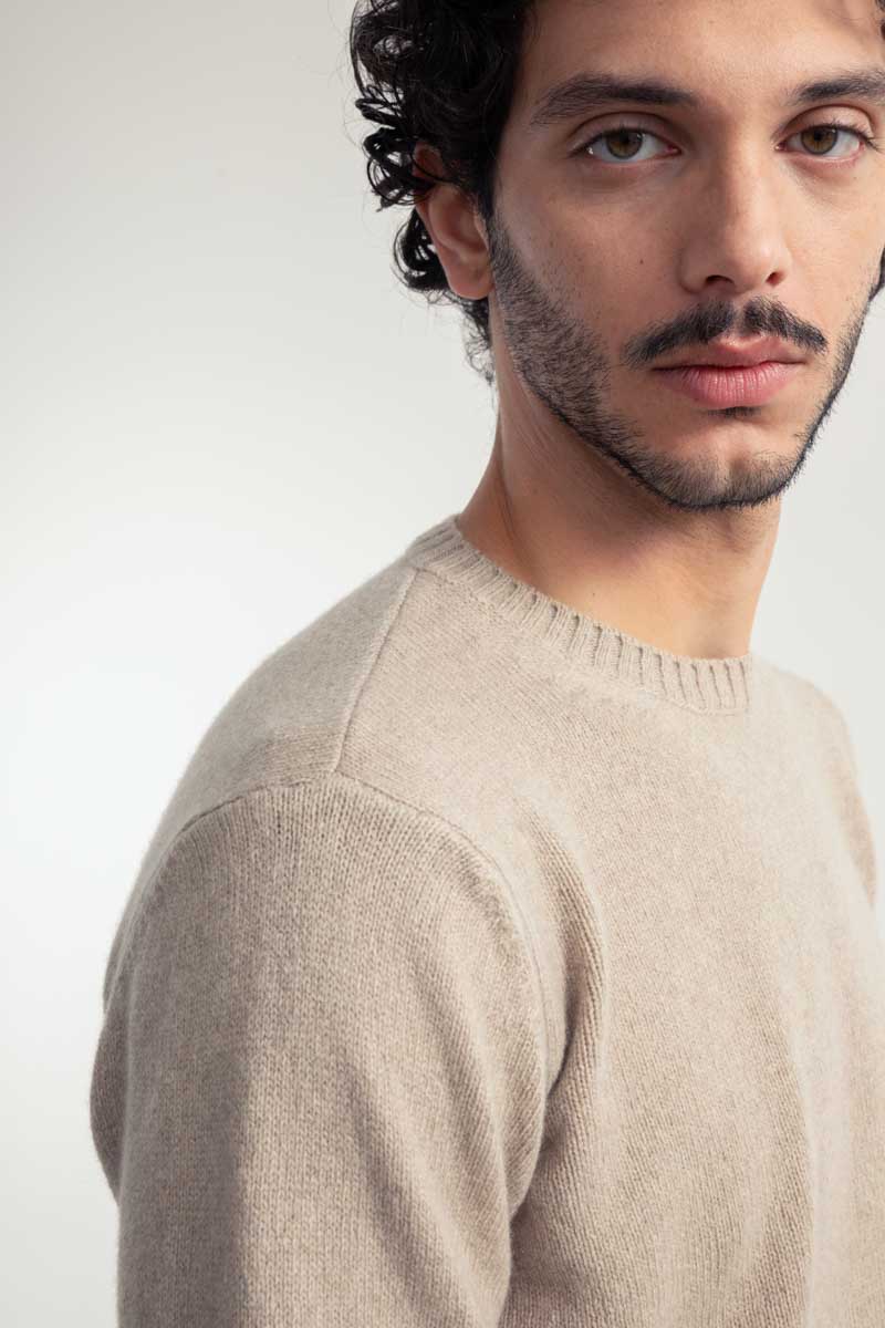 Pull en cachemire recyclé | beige "romeo - beige sabbia"