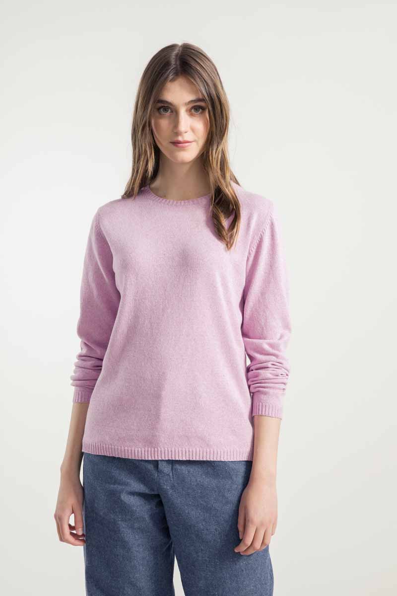 Pull en coton bio et recyclé | rose "maglia donna cotone rigenerato giorgia"