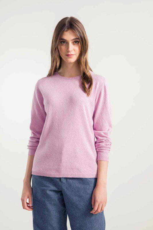 Pull en coton bio et recyclé | rose "maglia donna cotone rigenerato giorgia"