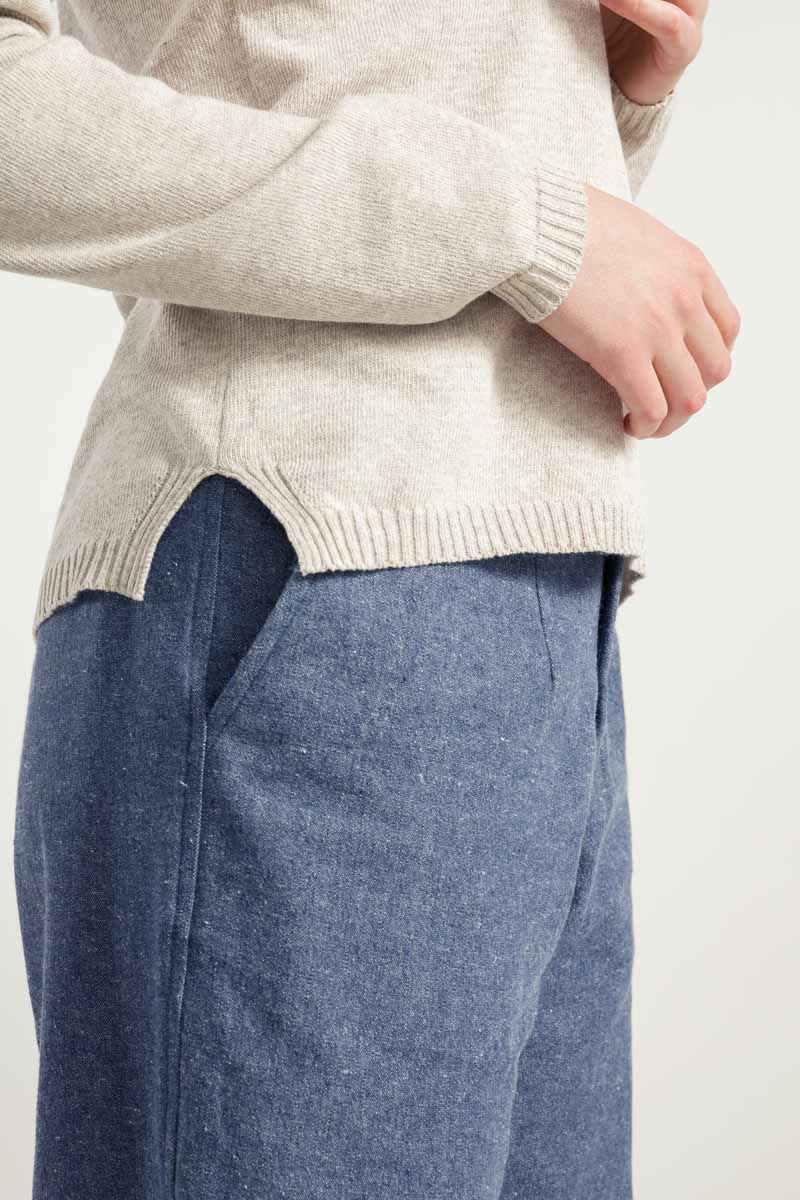 Pull en coton bio et recyclé | beige "maglia donna cotone rigenerato giorgia"