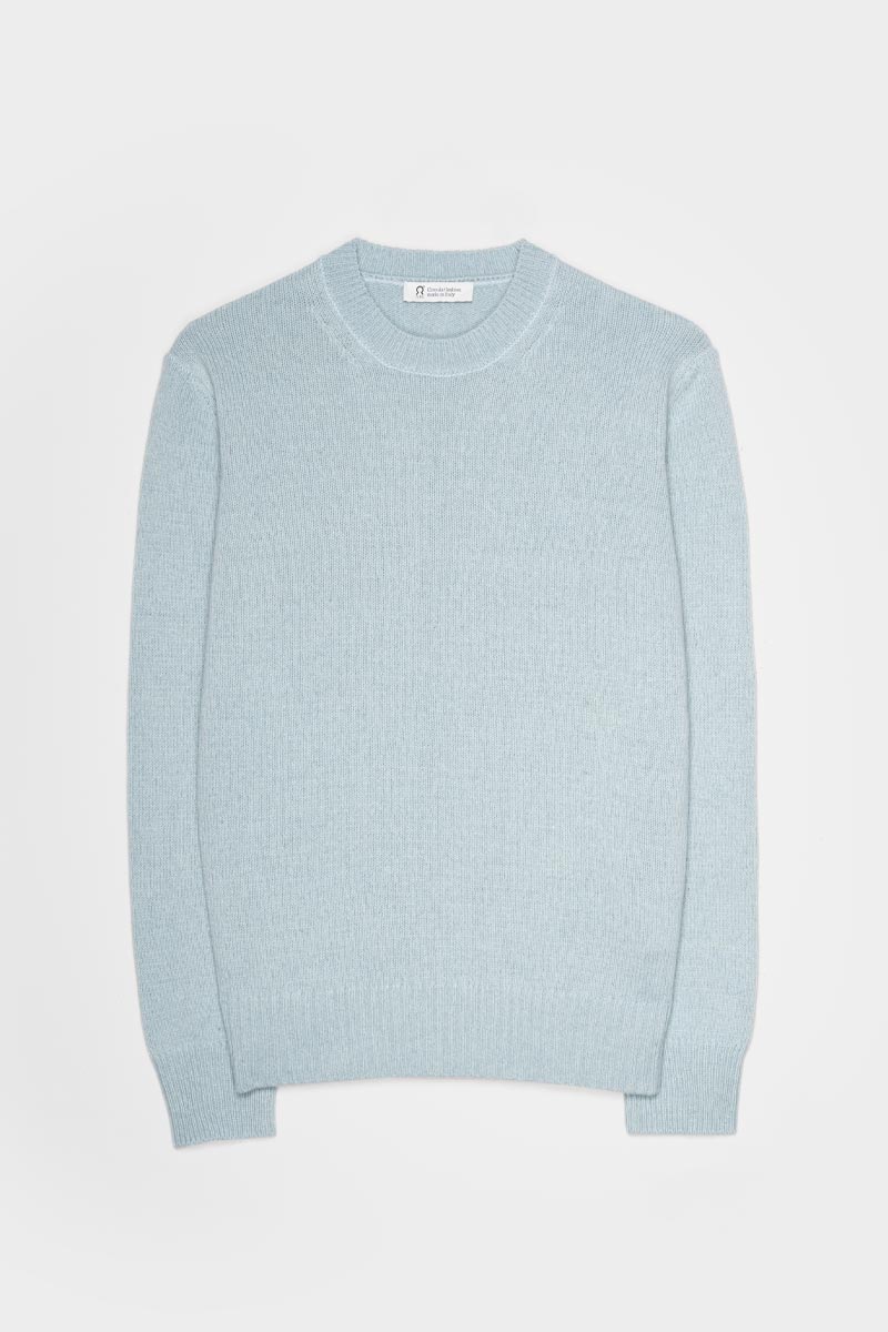 Pull en cachemire recyclé | bleu ciel "edda - azzuro plumbago"