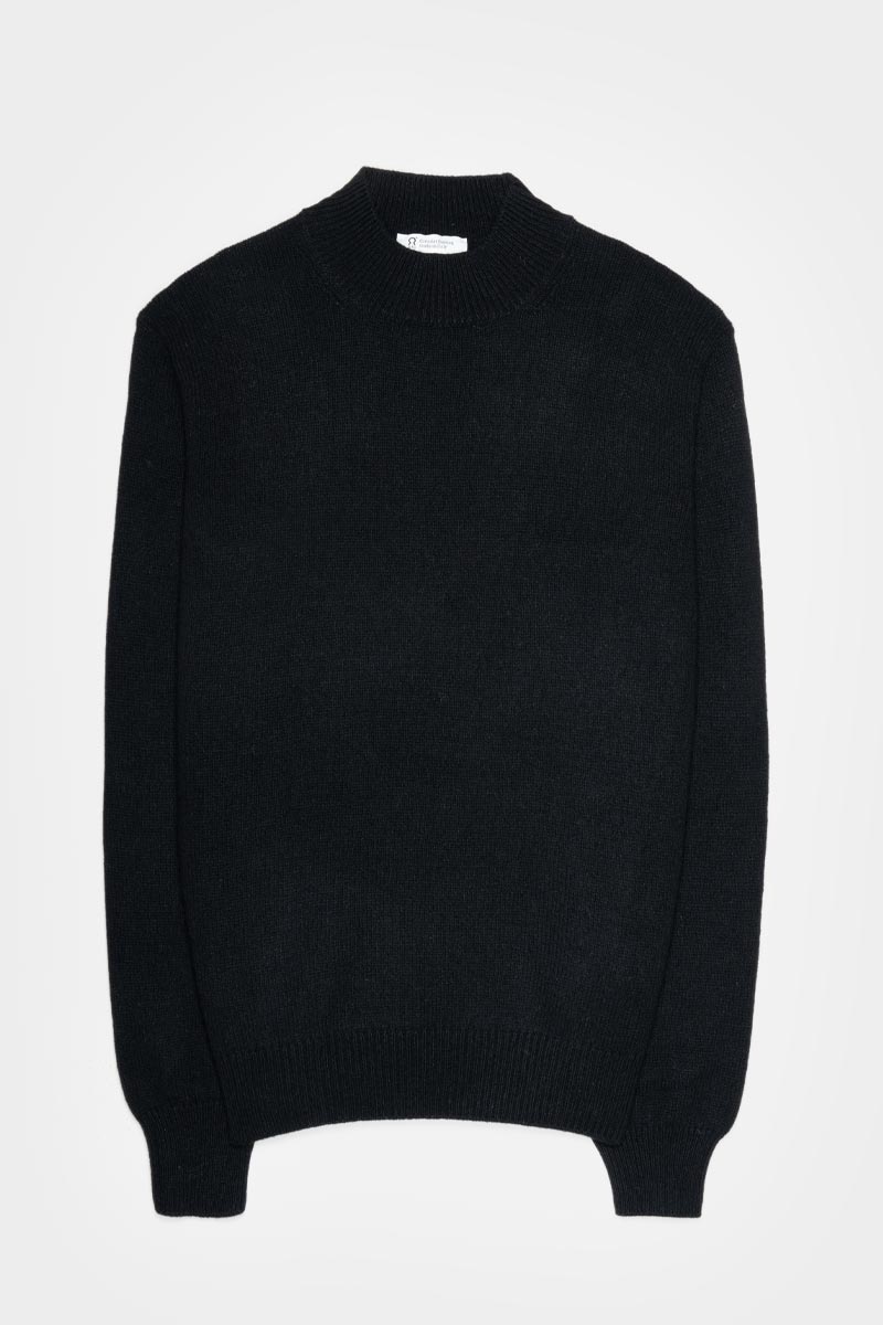 Pull col montant en cachemire recyclé | noir "clemente - nero ardesia"