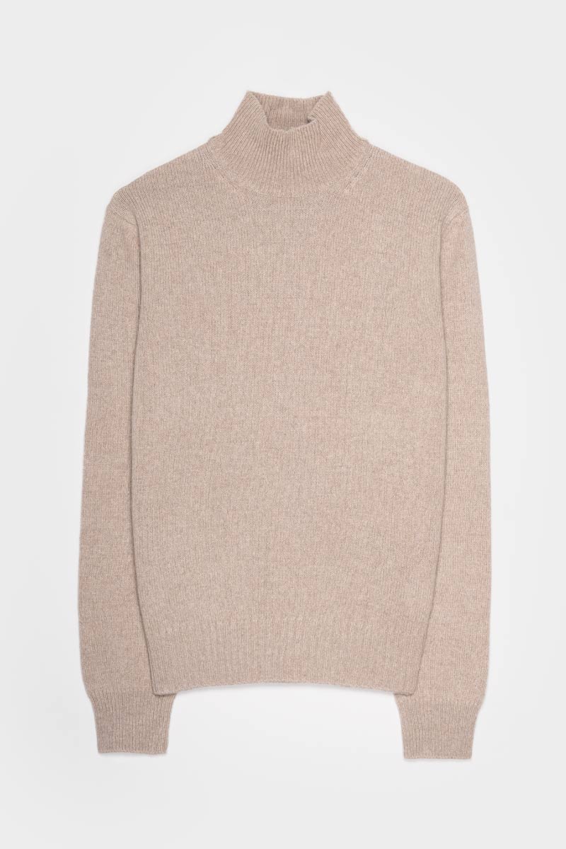 Pull en cachemire recyclé | beige "ada - beige sabbia"