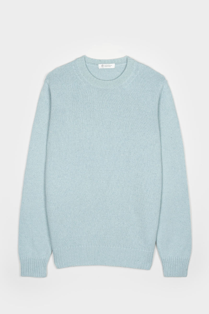 Pull en cachemire recyclé | bleu "romeo - azzurro plumbago"