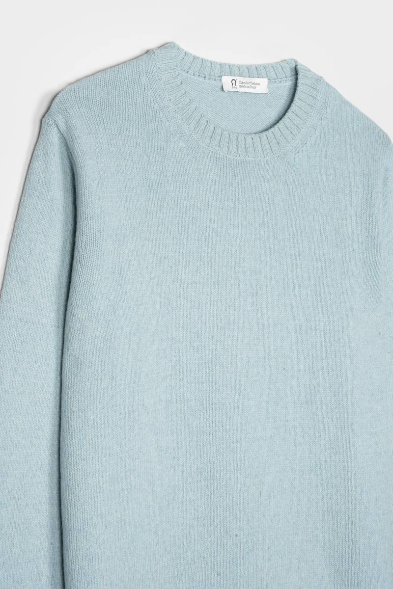 Pull en cachemire recyclé | bleu "romeo - azzurro plumbago"