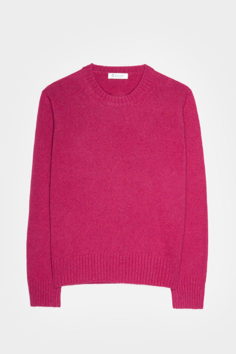 Pull en laine recyclée | rose "laura - rosa ciclamino"
