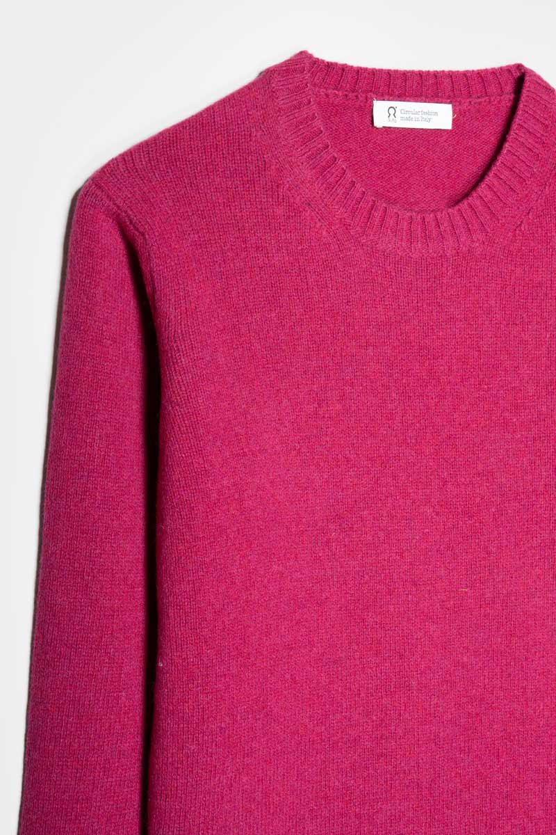 Pull en laine recyclée | rose "laura - rosa ciclamino"