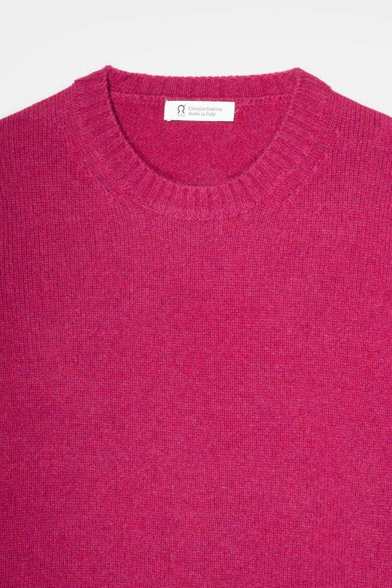 Pull en laine recyclée | rose "laura - rosa ciclamino"