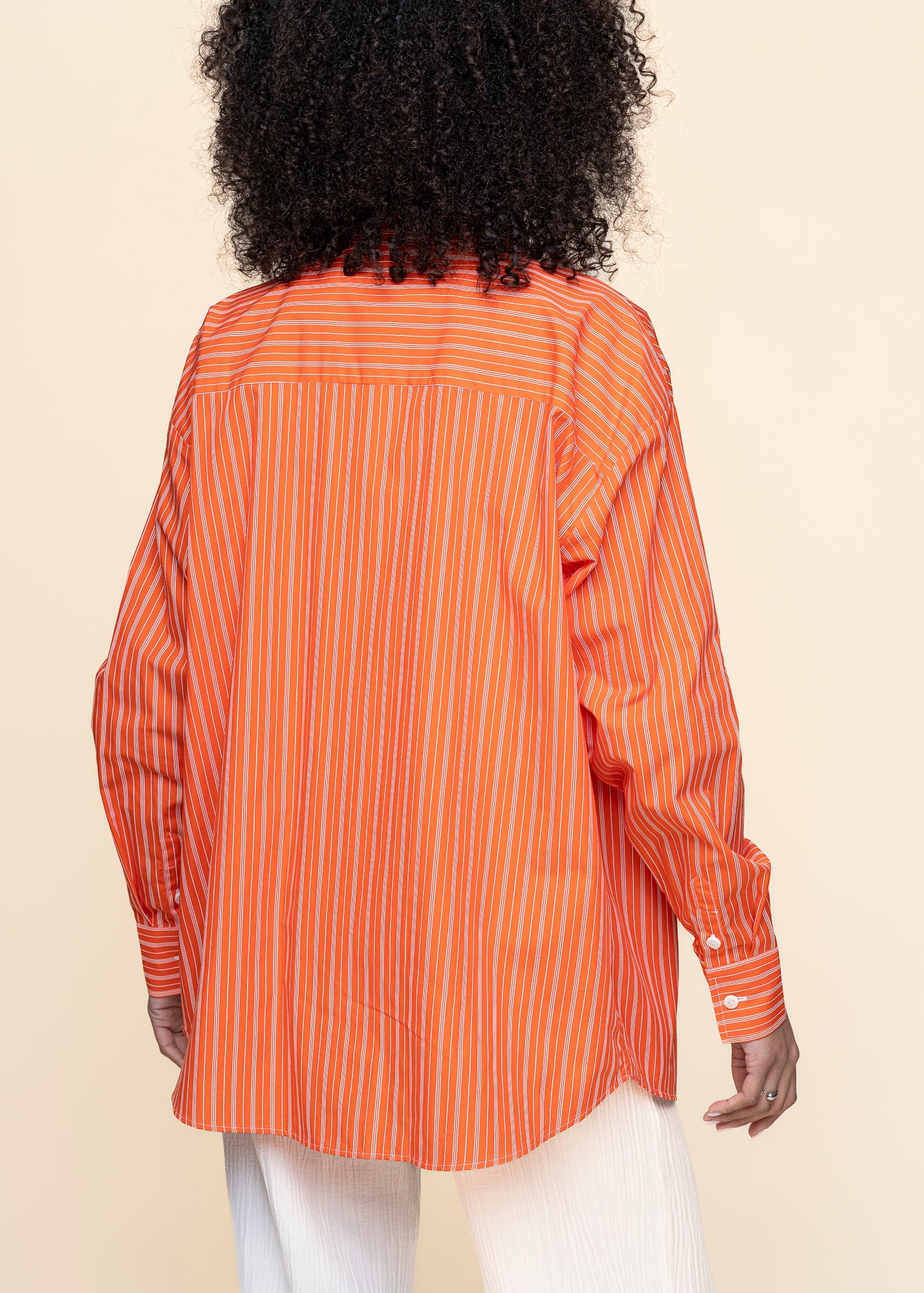 Chemise en coton biologique | rayé rouge "mamro - cherry red/white striped"